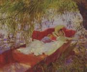 Two Women Asleep in a Punt under the Willows
